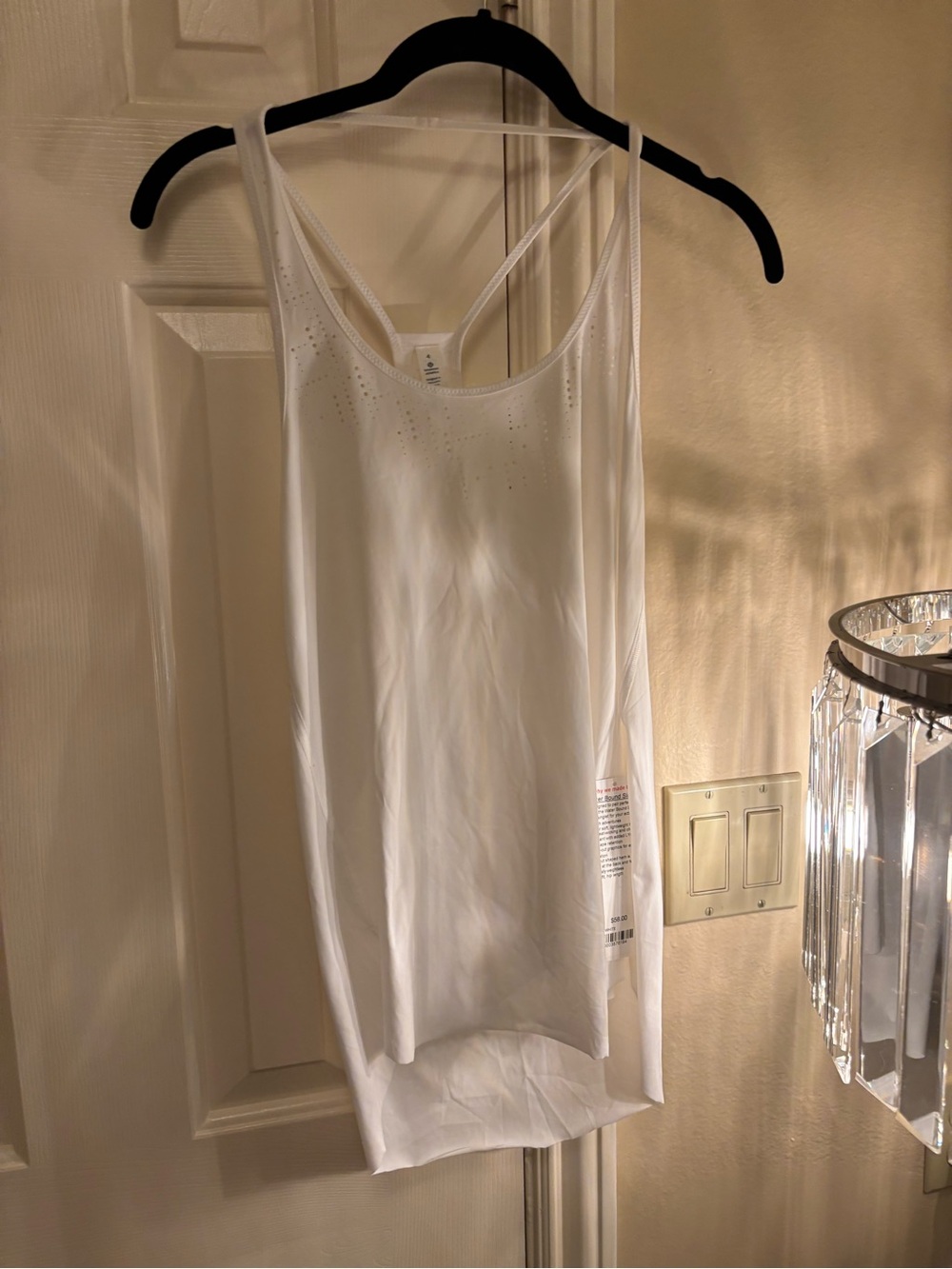 White Sleeveless Chemise with Strappy Back - Picture 3 of 3